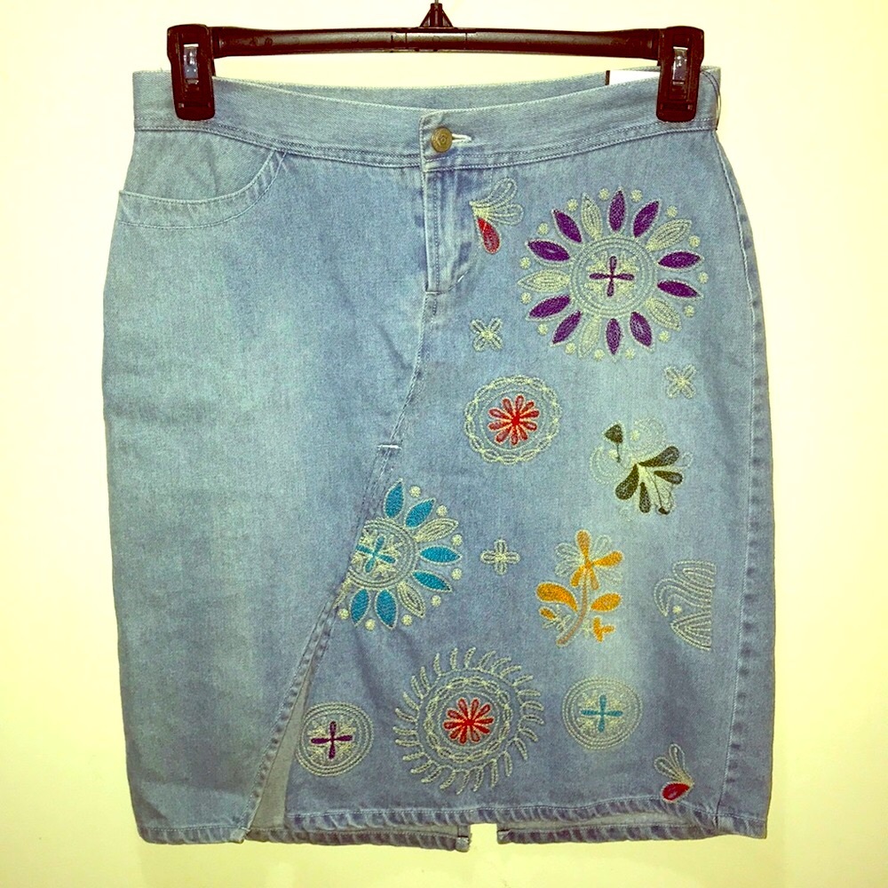 Bohemian denim skirt size 10 Clio vintage 90’s